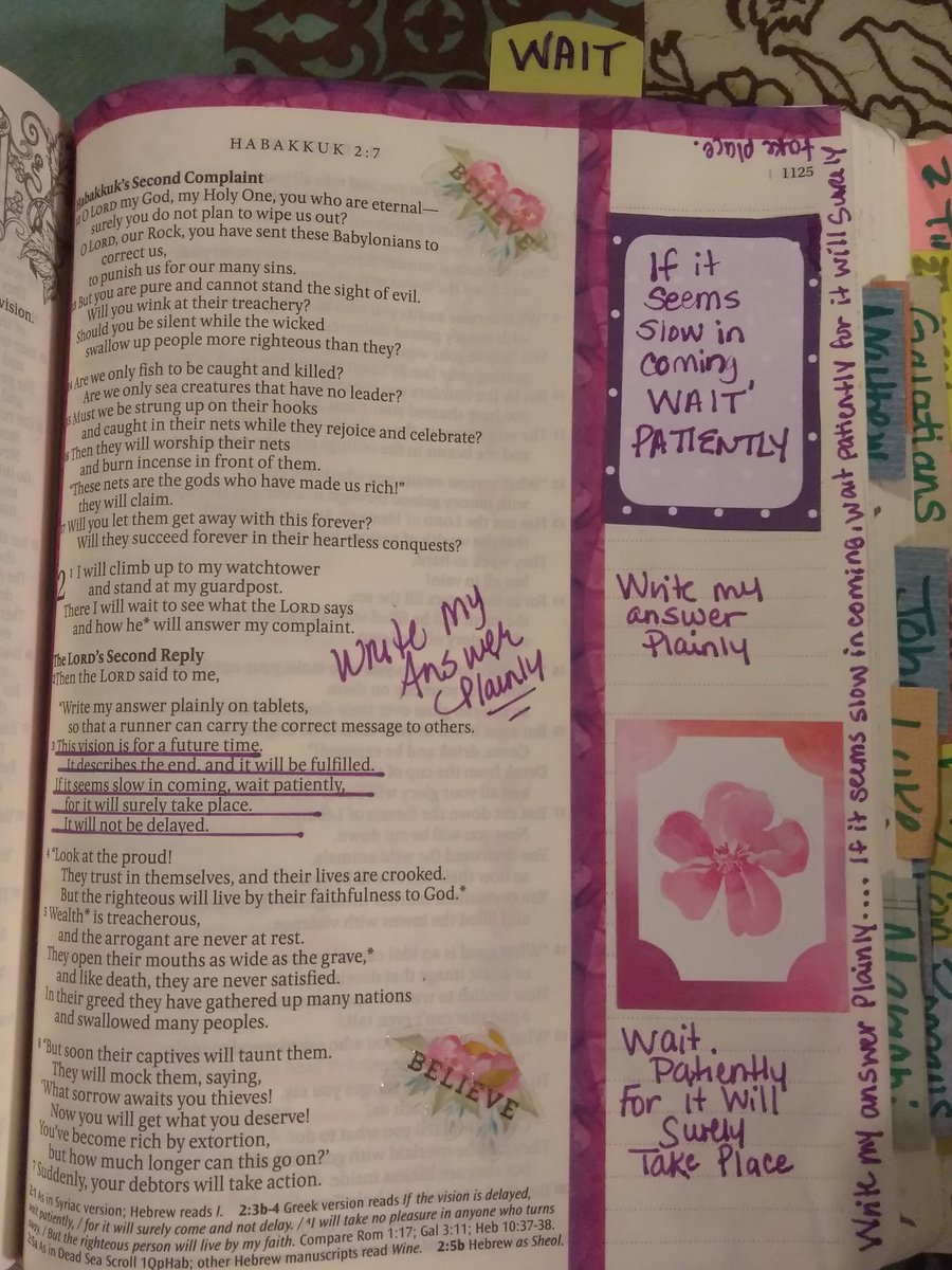 BlkGirlthinking's tweet image. Bible journaling tonight in the book of Habakkuk #makeitplain