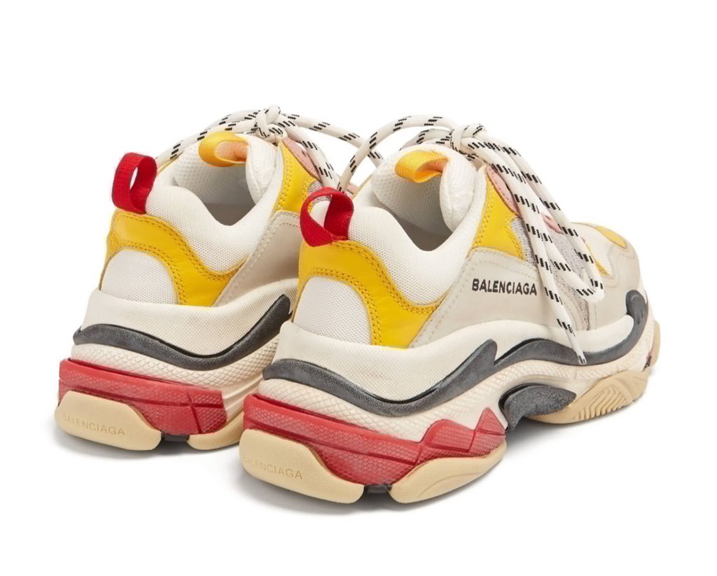 balenciaga triple s cream yellow red