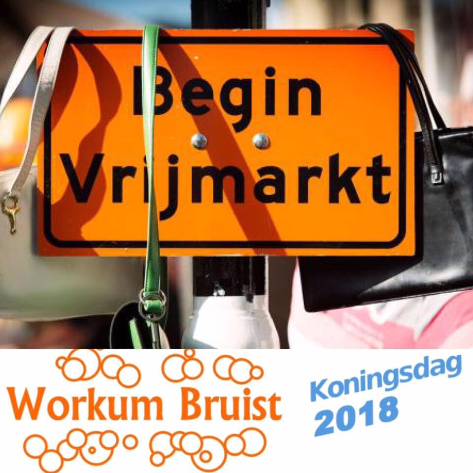 VRIJMARKT op Koningsdag 10.00-15.00 uur rond de feesttent van Workum Bruist ! workumbruist.nl
gratis deelname en melden bij de marktmeester op de Stedspolle ! <a href="/WelkominWorkum/">Welkom in Workum</a> <a href="/WorkumNL/">Workum.nl</a> <a href="/vanharteworkum/">Promotie Workum</a> <a href="/CampingItSoal/">Camping It Soal</a>  #vrijmarkt #Koningsdag2018 #Workum
