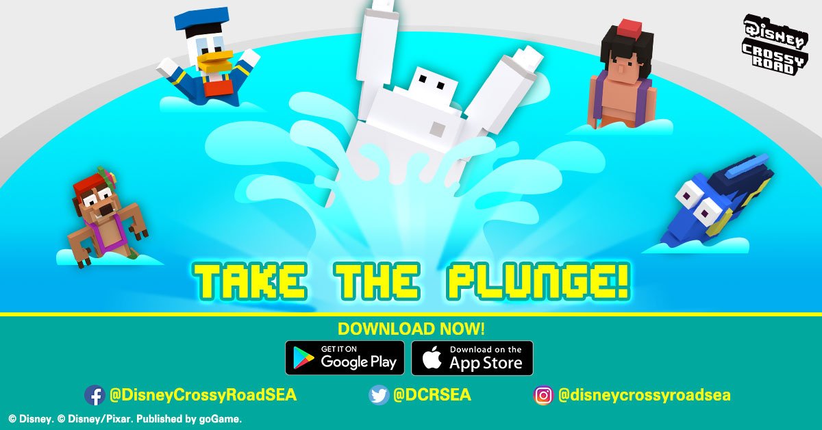 DCRSEA's tweet photo. Take the Plunge! Join the wacky and fantastic world of Disney Crossy Road!

Download now and join the hops!

#DCRSEA #AprilPools https://t.co/I0A9trUbLF