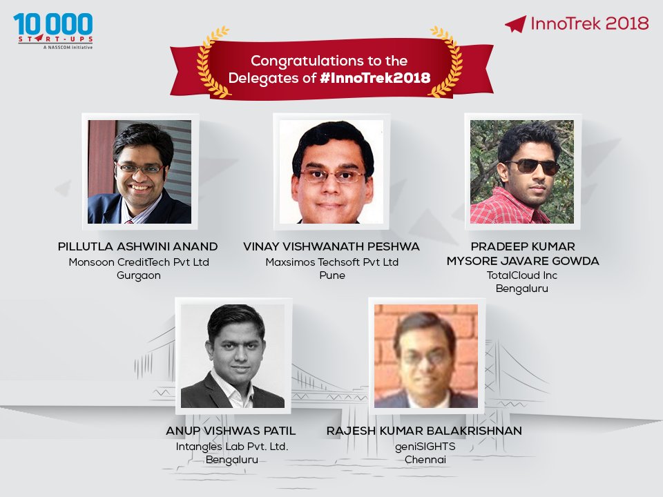 nasscomstartups's tweet image. Meet the 2018 Batch of InnoTrek!

After overwhelming response to this year’s InnoTrek, we introduce you to the selected entrepreneurs for #InnoTrek2018. Here are some of them who will accompany us to Silicon Valley