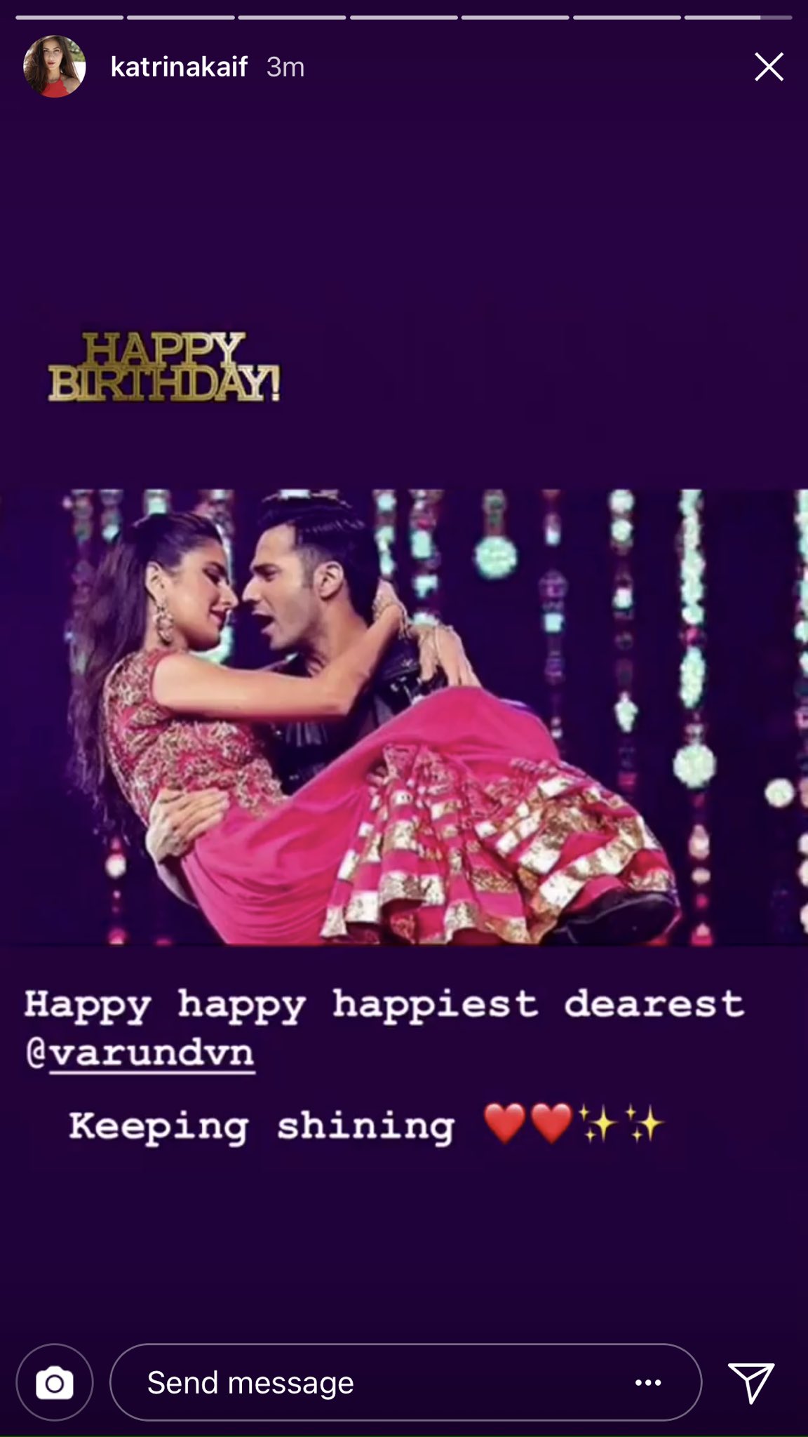 Katrina Kaif wishes Varun Dhawan happy birthday on her Insta story- 