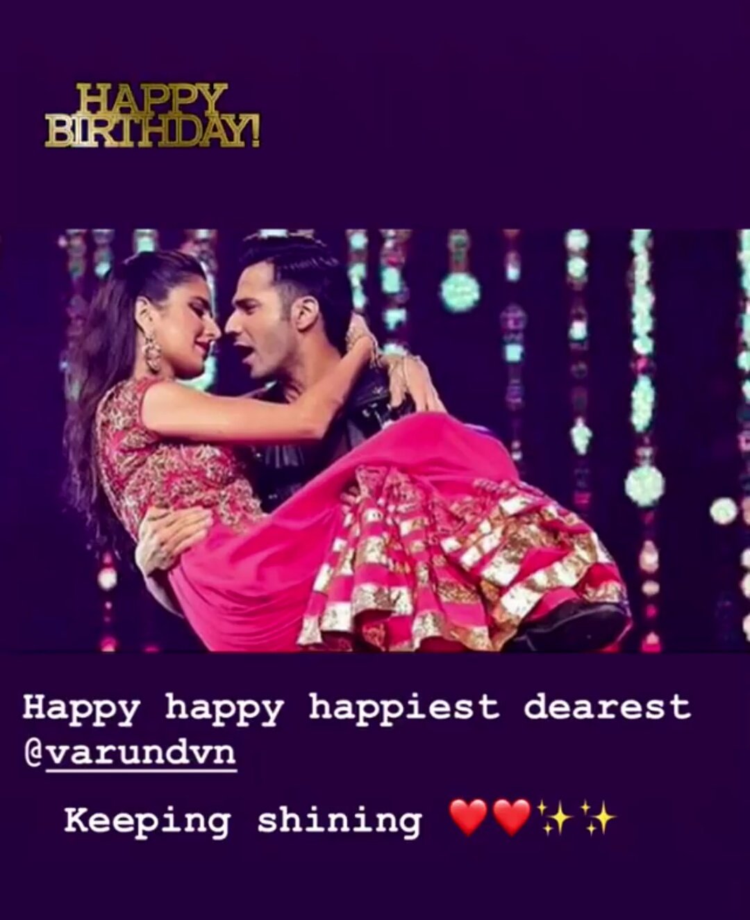 \"Happy happy happiest dearest Varun. Keep shining\"

Katrina Kaif wishes Varun Dhawan a happy birthday 