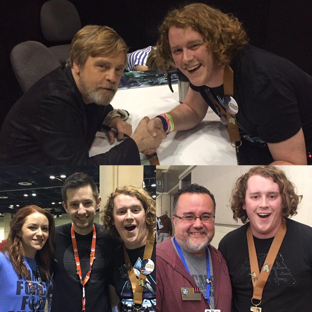 TheScottJayro's tweet photo. @StarWarsExplain Obligatory #swco2017 was perfect and so uniting. I had the pleasure to meet Alex, @MollieDamon, & @pablohidalgo in person, but the absolute honor to meet @HamillHimself by pulling the golden ticket from under my seat at his panel! https://t.co/fM8SW9tEGf