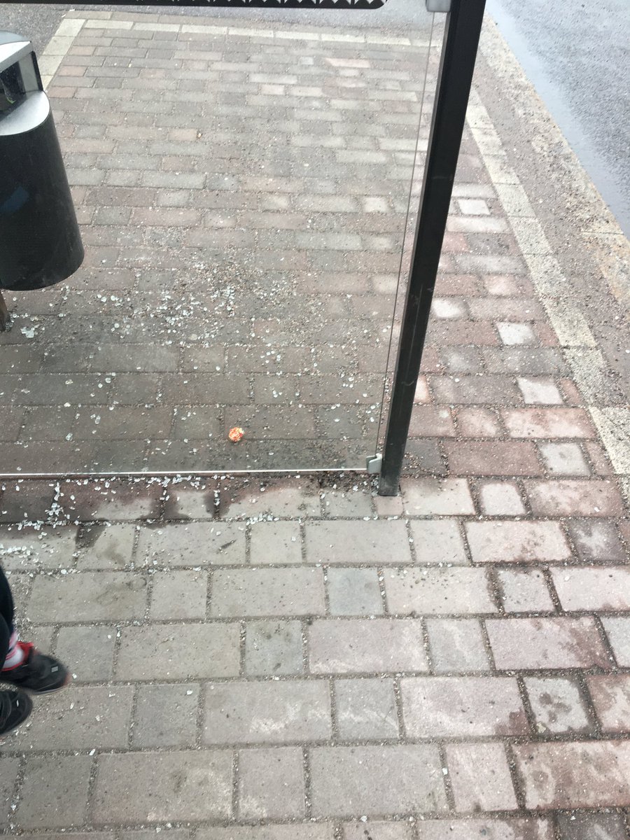 matiassuhonen's tweet photo. @hsl espoossa pysäkki e1309 jo toista viikkoa edellisten rikottujen lasien sirpaleet pitkin tienoota. Kenen homma? https://t.co/2eUgiEJDUE