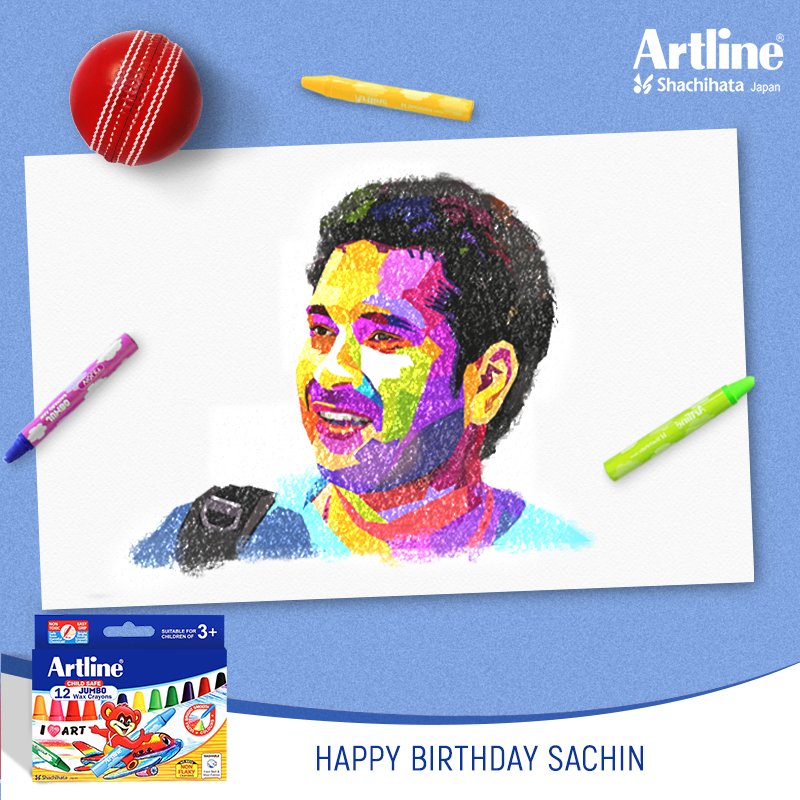 ArtlineIndia's tweet photo. Here's wishing the Master Blaster Sachin Tendulkar a very happy birthday!
Key features:
- Easy to glide
- No fading and no smudging
- Soft strokes
- Better Grip
- Helps to improve kids artistic ability.
- Child Safe
- Washable
Available on Amazon: https://t.co/pIuzvuHdL4 https://t.co/cztDB7YCdQ