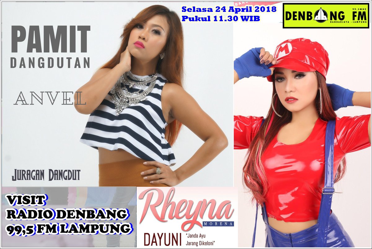Denbang995FM's tweet photo. #VISITPromoSingle #RadioLampung #VisitDenbang #DenbangFMLampung #LiveInterview #LiveSong #Live 99,5 FM
@Ana_Velisa New Single #PamitDangdutan
@MorenaRheyna New Single #Dayuni
Today Selasa 24.04.2018
Pukul 11.00 WIB s/d Selesai
DiKawal Host @SietoxDJ_RDB
MD: @KiaHarvesya https://t.co/rxEcG0djCQ