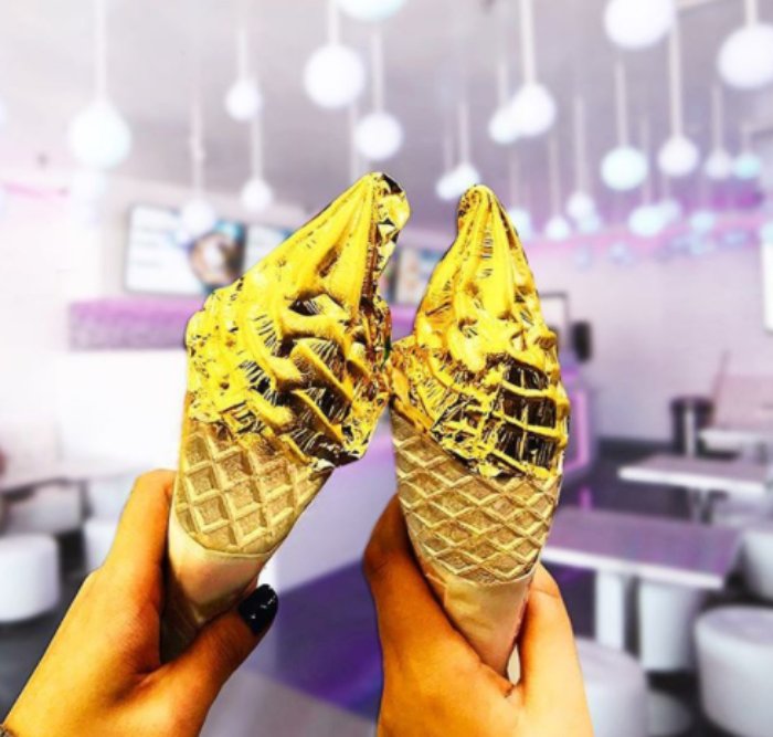 Conceptional's tweet image. Want to treat yourself to something special this week? Get yourself a 24K pure gold ice cream cone at Snowopolis ow.ly/oxMG30jDmFe #24kgoldicecream #goldicecream #snowopolis #snowopoliscalifornia