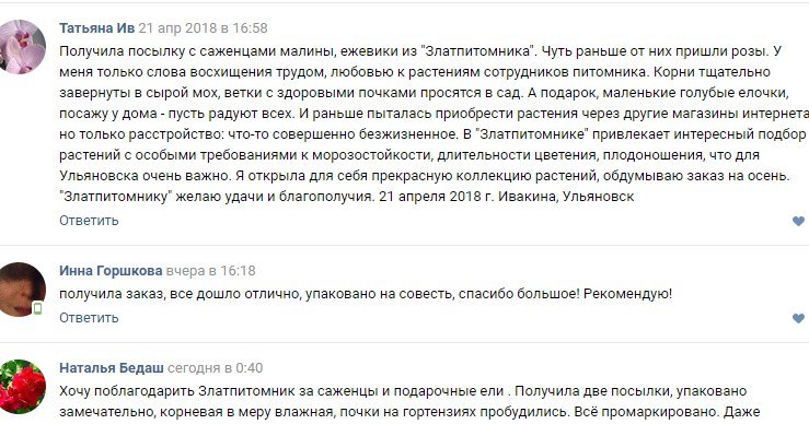 zlatpitomnik's tweet image. Небольшая часть отзывов наших клиентов о нас 😎 До конца сезона осталось считанные дни и сейчас у нас действует распродажа со скидками до 50%, спешите за лучшим посадочным материалом 😇. Доставка по всей России и Казахстану! #Садоводам #Садовод #Саженцы #рассада