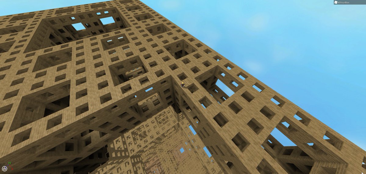 I took this screenshot for a devforum post, but I thought it would be nice to tweet too. It was an example for smooth terrain file size, a 4096x4096x4096 smooth terrain cube "map" with massive surface area but only 592k file size. #RobloxDev #Roblox