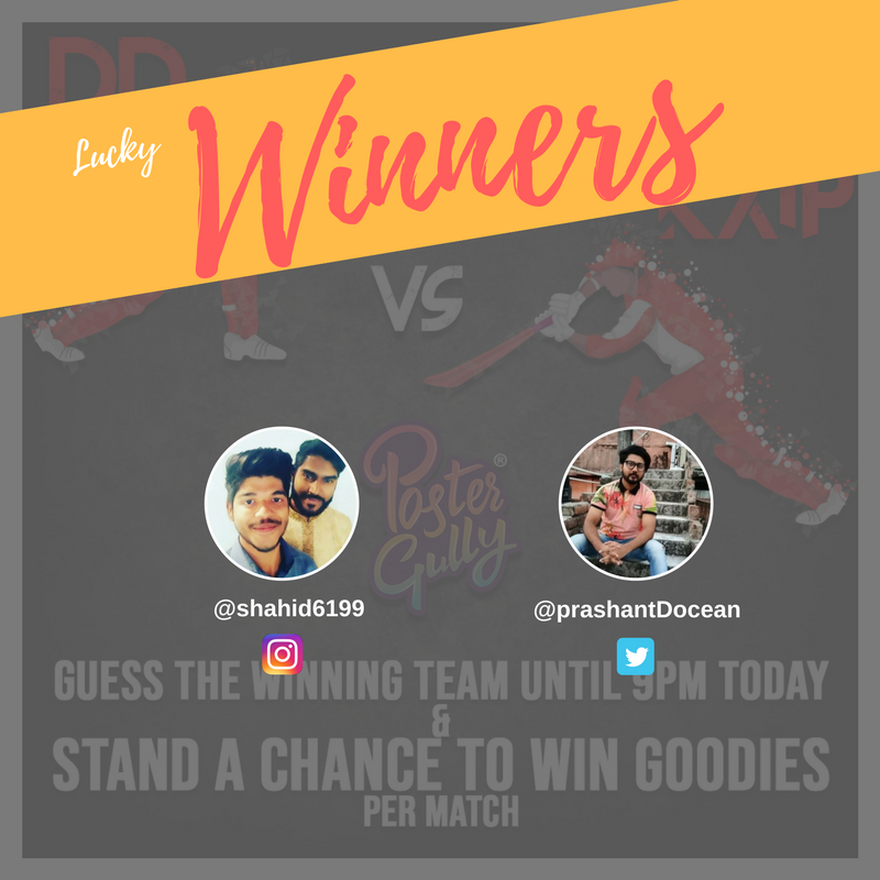 Congratulations Winners! 💥🎁
#Instagram
<a href="/shahid6199/">Shahid6199</a>

#Twitter
<a href="/prashantDocean/">Prashant Sharma</a>

Send your address and contact details @ kumar@postergully.com

Stay tuned for more.. 
#winners #Contest #contestindia #iggiveaway #instagood #ipl #vivoipl #iplcontst #winwithipl #postergully