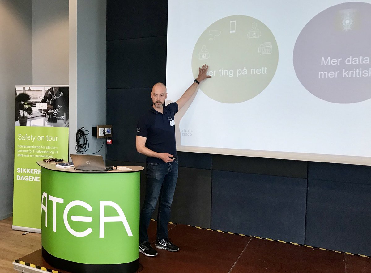 IT ekspert Christian Nordve <a href="/Chrnordve/">Christian Nordve</a> fra <a href="/CiscoNorway/">Cisco Norway</a> med lærerikt og humoristisk foredrag på <a href="/AteaNorge/">Atea Norge</a> #Sikkerhetsdag #SHD18 #Kristansand - Nyskjerrig? Her kan du lese foredraget i blogg format 👍 atea.no/bloggen/it-sik… @sventhaulow <a href="/MonradH/">Eskil Hagen</a> <a href="/JarleNormann/">Jarle Normann</a> <a href="/LeifSundsbo/">Leif Sundsbo</a> <a href="/HPN64/">Hans-Petter Normann</a>