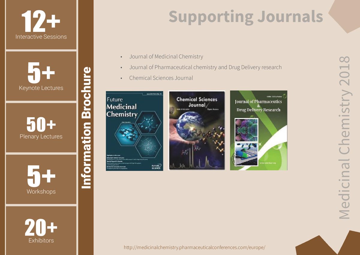 conferenceserie's tweet image. 10th World Congress on #Medicinal_Chemistry &amp;amp; #Drug_Design
June 14-15, 2018 Barcelona, Spain #TuesdayThoughts 
URL: …emistry.pharmaceuticalconferences.com/europe/