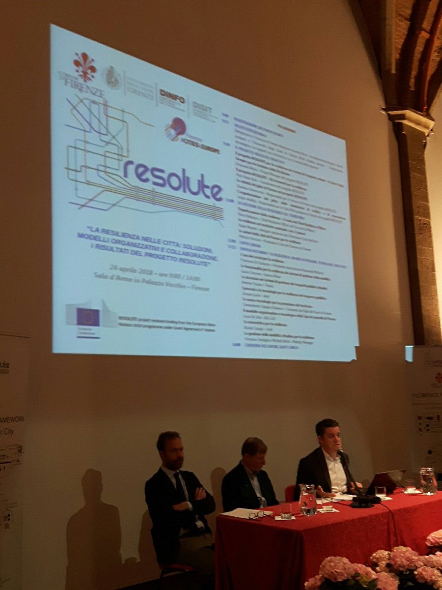 <a href="/comunefi/">Comune di Firenze</a> final event of <a href="/RESOLUTE_eu/">RESOLUTE Project</a>  #resilientcity #results #opportunity #guidelines #decisionmaking to manage predict and prevent thanks to #Horizon2020 #cities4europe