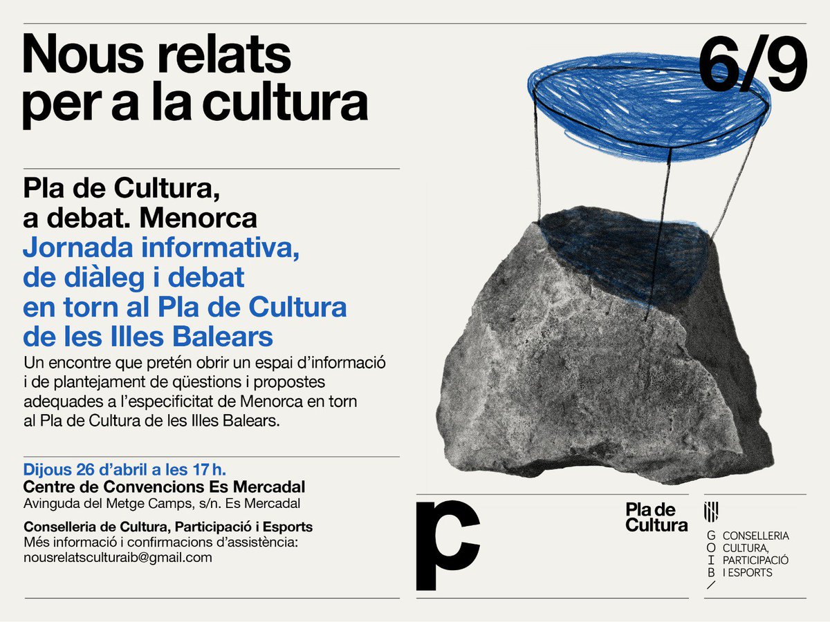 CulturaGOIB's tweet image. El #PlaCulturaIB, a debat, aquest dijous a #Menorca per parlar del seu cas concret amb els seus agents culturals.