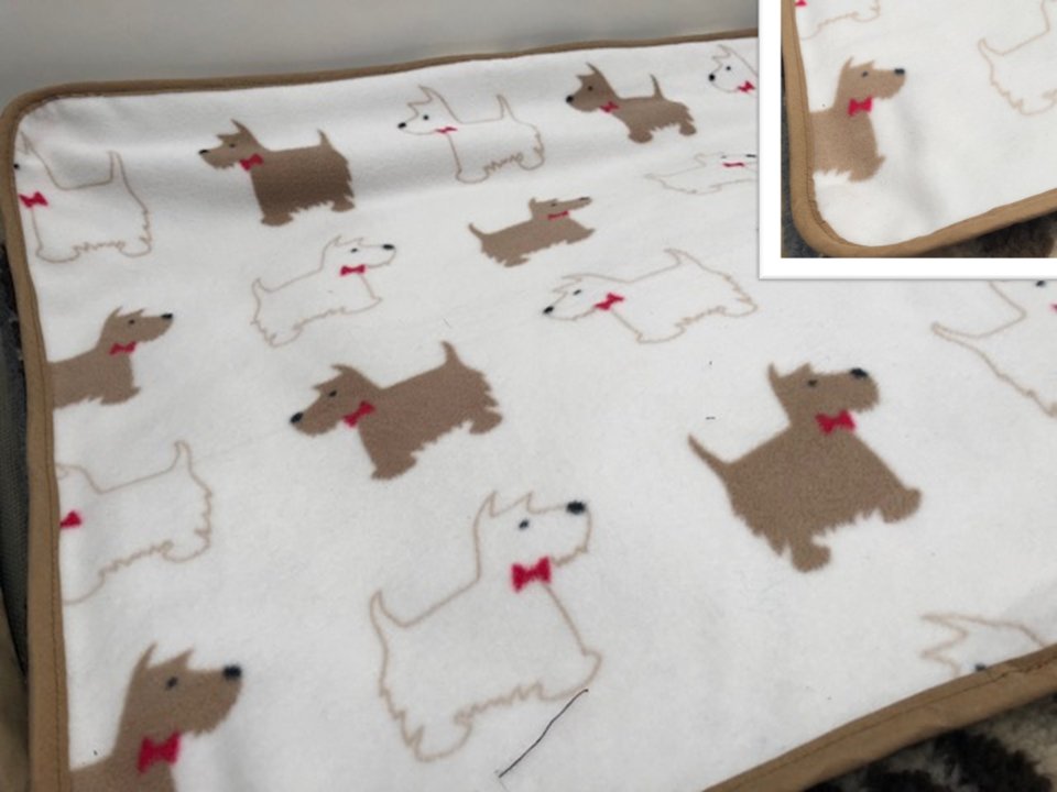 A new fabric has arrived what do you think?! We have put it on our size one blankets and think it looks great