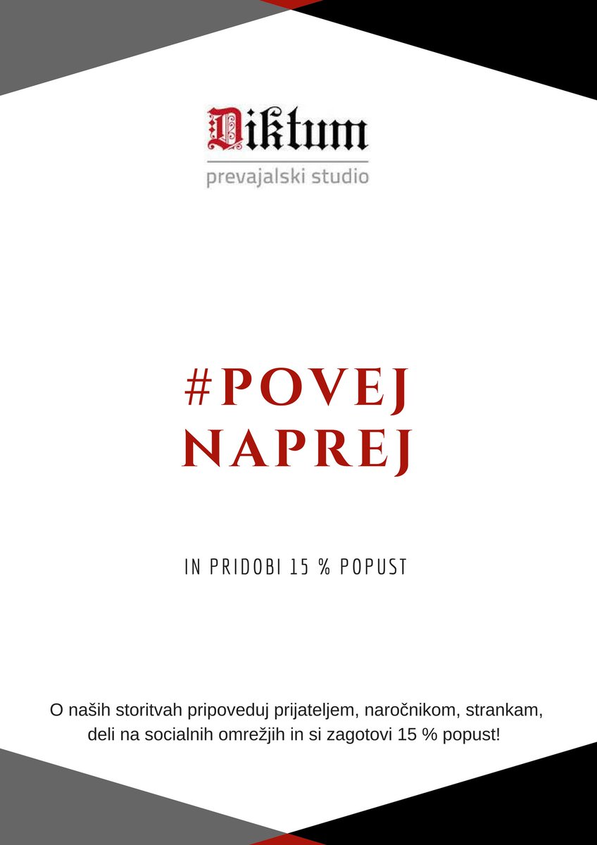 O naših storitvah pripoveduj prijateljem, naročnikom, strankam, deli na socialnih omrežjih in si zagotovi popust! 👏🎉 #Discounts #services #povejnaprej