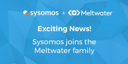 MeltwaterSocial's tweet image. Exciting news: Meltwater Acquires Sysomos bit.ly/2JmFSmR