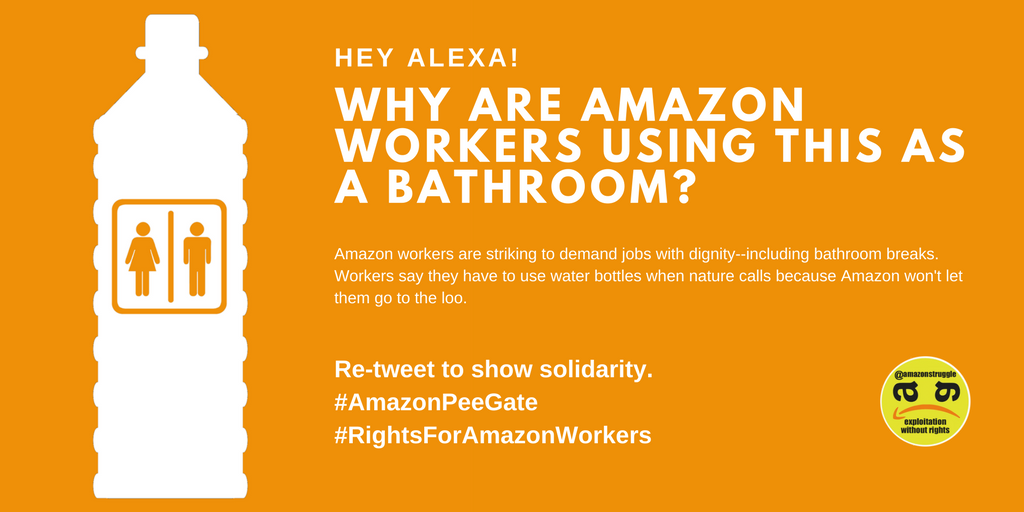 uniglobalunion's tweet photo. Hey @JeffBezos, why are @Amazon workers using this as a bathroom? #AmazonPeeGate #RightsForAmazonWorkers https://t.co/nE4I5UkdYd