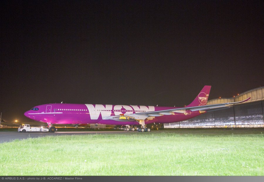 secretamente Probablemente derrocamiento El primer Airbus A330-900 WOW Air fue ensamblado y pintado (Foto)