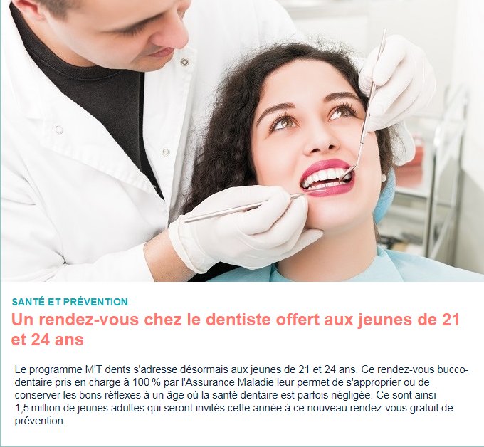 Assurance Maladie on Twitter "Un rendezvous chez le dentiste offert