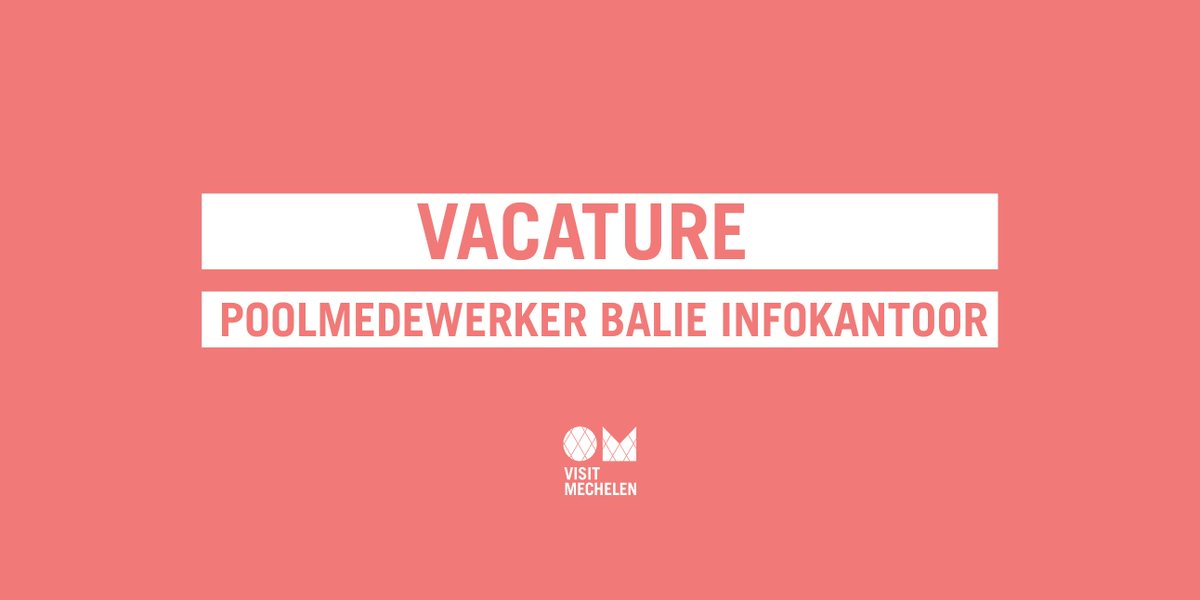 Wie zoekt, die vindt. En wij zoeken poolmedewerkers om de infobalie van Toerisme &amp; UiT te bemannen. Wil je meer weten? Je bent één klik van je droomjob verwijderd. ➡️ bit.do/vacaturetoeris… #vacature #visitmechelen
