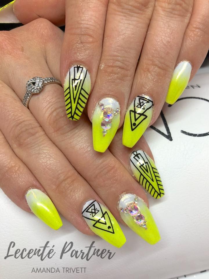 Another incredible set from <a href="/nailsashburton/">Amanda Trivett</a> using Neon Powder and Milky Way Stardust #lovelecente #lecenteglitter #lecente #glitternails #nailart #nails #nailtech #probeauty