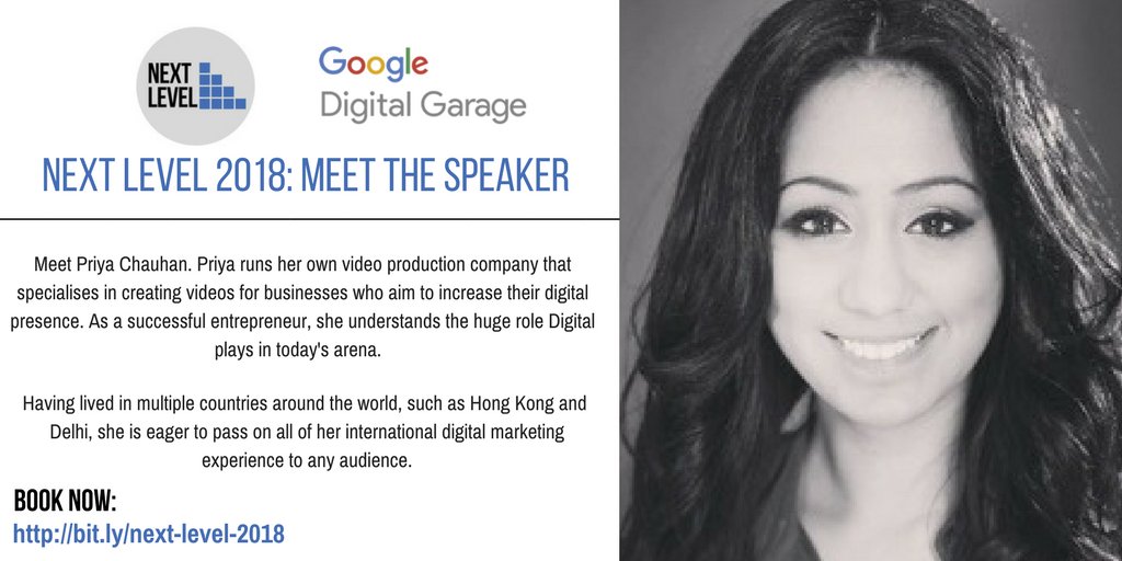 CPCAGrowthHub's tweet image. Successful #entrepreneur @PriyaChauhanUK will be sharing her expert insights at #NextLevel2018 on 11th May, on the importance of a #digital presence, as well as her international #marketing experience. Book now: bit.ly/2q9uROG #GoogleGarage