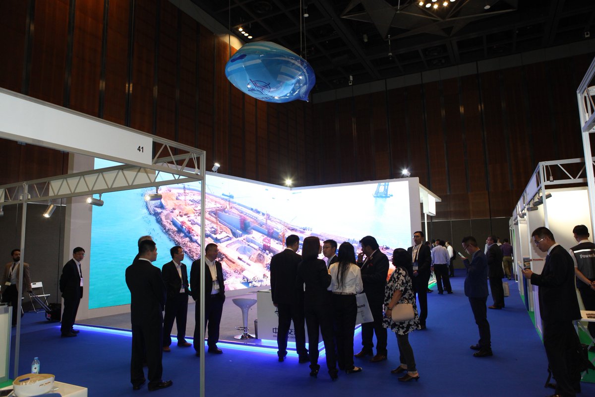 SOETunnelling's tweet photo. The booth of the #WTC2018 Main Sponsor: China Communications Construction Company 

#WTC2018Dubai #Dubai #Tunnelling https://t.co/HpIlekRl6I