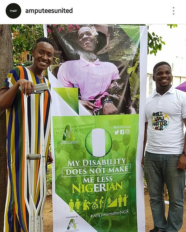 oseundosunmu's tweet photo. @adenikeoyetunde joined us in our #MyDisability does not make me Less #Nigerian campaign at the #AllLivesmatterNGR brunch get together.
Persons with disabilities deserve to be included in the #society . #inclusion
#reducedinequalities #SDGs @TVCconnect @NTANewsNow https://t.co/L1ocreCsiR