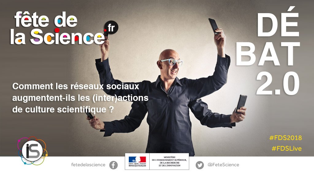sup_recherche's tweet photo. Lancement du cycle de formation #FDSlive sur les #réseauxsociaux en partenariat avec @indesciences ! #FDS2018
Acteurs de la #culturescientifique, rdv chaque mercredi, du 25/04 au 20/06, de  13h à 14h, sur la chaîne #YouTube de @FeteScience ➡️  https://t.co/1eZxB6tPjA https://t.co/w6BIQKiUr3