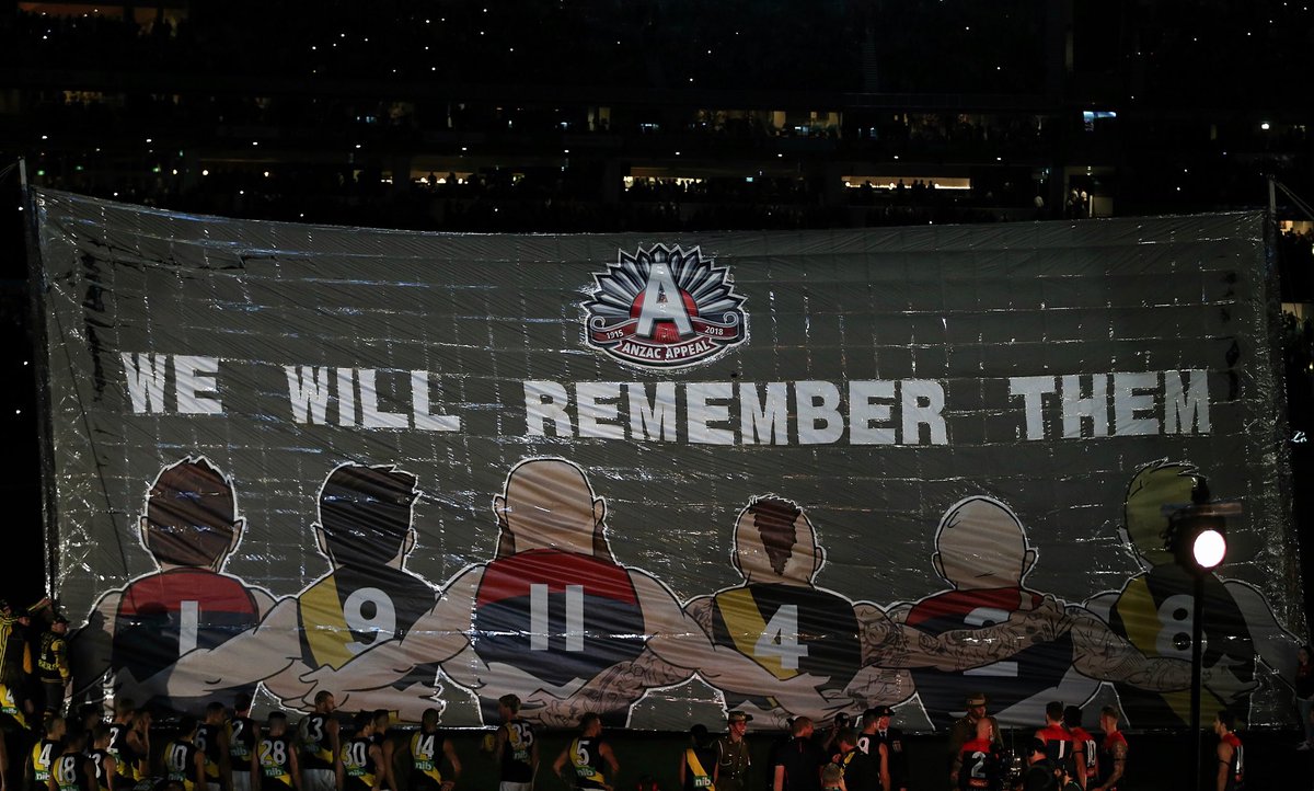 #AFLDeesTigers @mcg #AnzacEve The United Banner @theagesport @agerealfooty