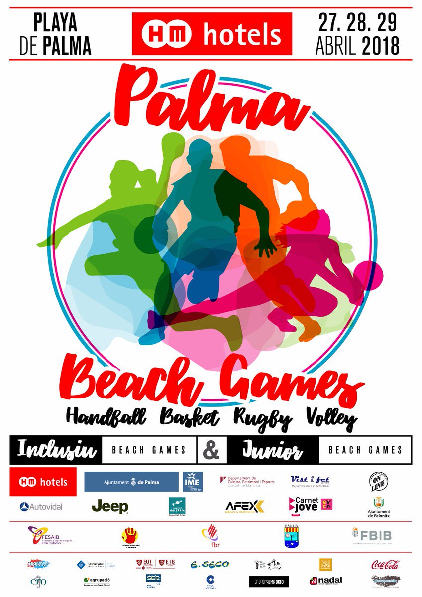 La Platja de Palma s'omplirà d'esport aquest cap de setmana amb el torneig HM Palma Beach Games. 
 🗓️27, 28 i 29 d'abril
⛹️‍♀️🏉🏐🤾‍♀️ Rugbi, vòlei, handbol i bàsquet
Organitza: <a href="/mallorcarugbyev/">mallorcarugbyevents</a> amb la col·laboració de l'Institut Municipal de l'Esport