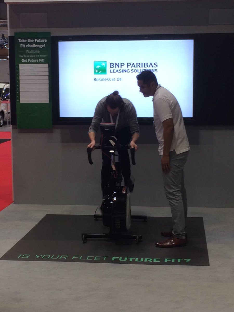 Danustommo's tweet image. The Wattbike in action! Come and have a go and talk vans with us @Arval_UK @TheCVShow Hall 5, Stand C32 #ArvalVans