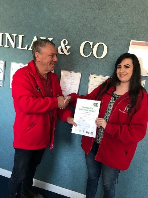 FinlayCo's tweet photo. Well done Gemma, L &amp; Q Contractors Employee of the Month #LQhomesmatter https://t.co/g5cQ2PF5Lm