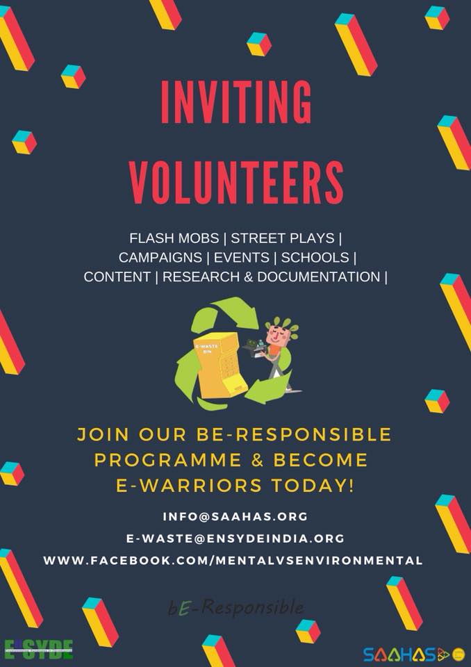 bresponsibleone's tweet photo. Looking for volunteers for campaigns between May 2nd to May 5th! 
Contact us to register and pick your time slots to volunteer! 
#beresponsible #ewaste #ewarriors #Saahas #ENSYDE https://t.co/CjcXjHXTcY