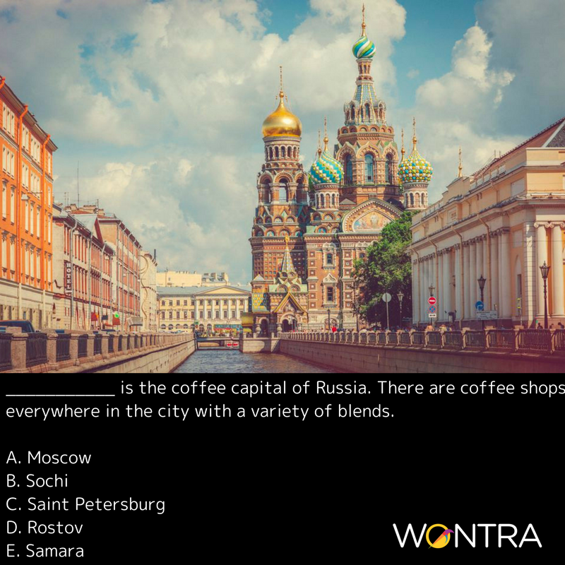 wontratravels's tweet photo. #DestinationFact
Russia's second largest city, ______________ is also known as its coffee capital. This city will host the game between Nigeria and Argentina on June 26.
#Travel #Wontra #FIFA #WorldCup2018 https://t.co/rphv9ciioD