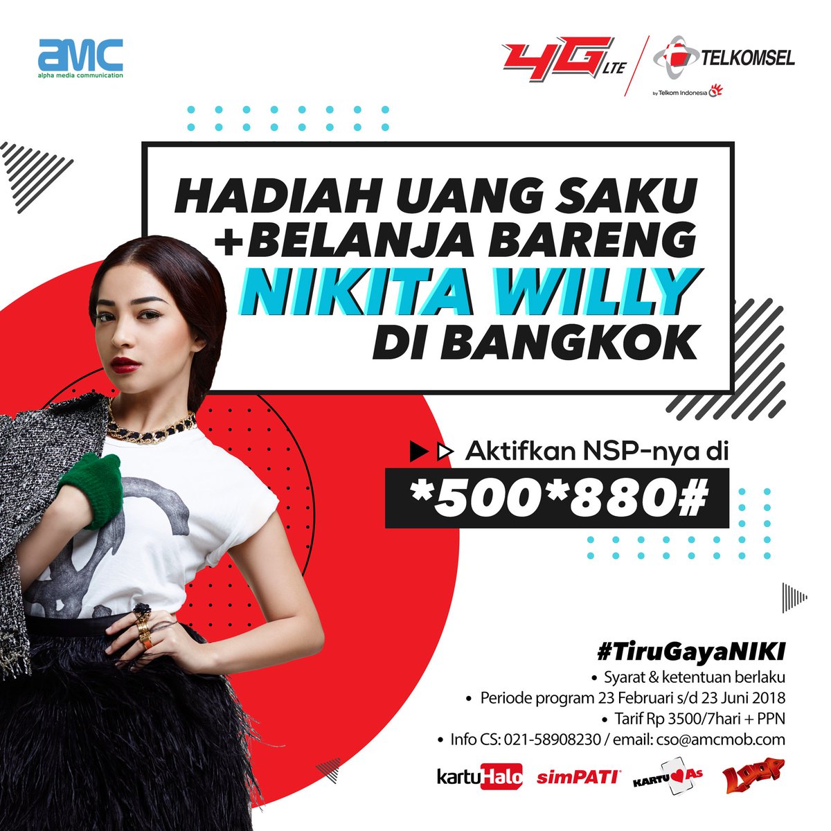 AMC_Indonesia's tweet photo. @nikitawilly_24 IS BACK!
1. Hubungi *500*880# (SMS dan NSP)
2. Kirim Foto MENIRU GAYA NIKITA WILLY SEMIRIP MUNGKIN dan tag ke IG @PORTAL_ARTIS
3. Caption WAJIB : ‘INI GAYAKU MANA GAYAMU’  HASHTAG #TiruGayaNiki
4. Mention atau Tag ke 10 teman kamu dan ajak untuk ikut Program ini https://t.co/OBldxIWe1c