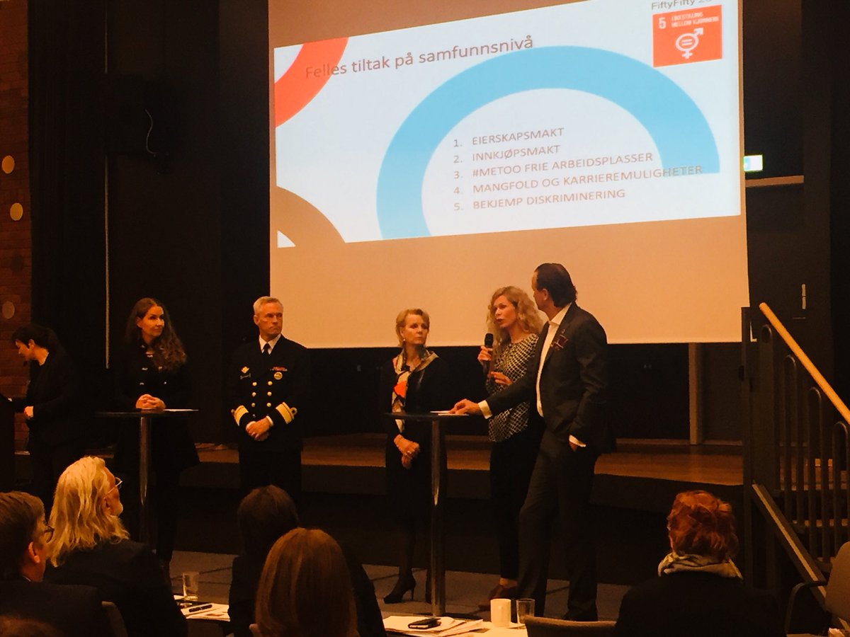 yara's tweet photo. “Unconscious bias exists everywhere. We can all make a difference improving work environment to limit #discrimination”. Yara’s @KjerstiAass at the launch of Fifty/Fifty. The report on how to succeed w/ diversity out: https://t.co/V95d4rERM6 #diversity #SDG5 #Yara @storebrand_no https://t.co/eGG8YzteZw
