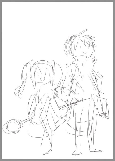 ラフから線画✍️ 