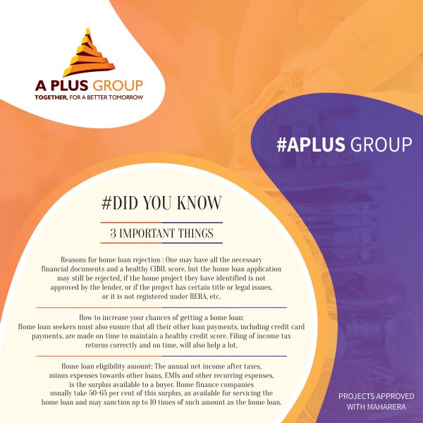 A_PlusGroup's tweet photo. #DidYouKnow What you should do before you apply for a Home Loan ? Courtesy - #Housingdotcom

#APlusGroup #RealEstatetips #RealEstate #Badlapur #homeloans #HousingForAll #housingmarkets #GoldenViLLE #GoldenVAN #GoldenVALLEY https://t.co/a3zTs3wz38