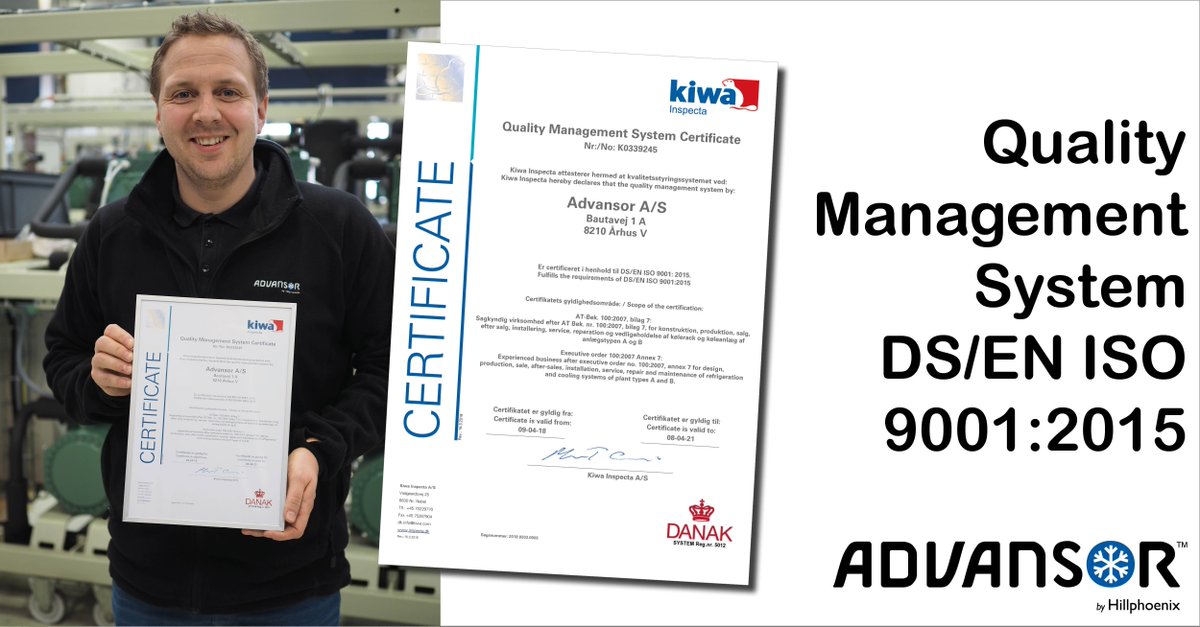 Advansor has successfully passed another ISO 9001 recertification audit for our quality management system