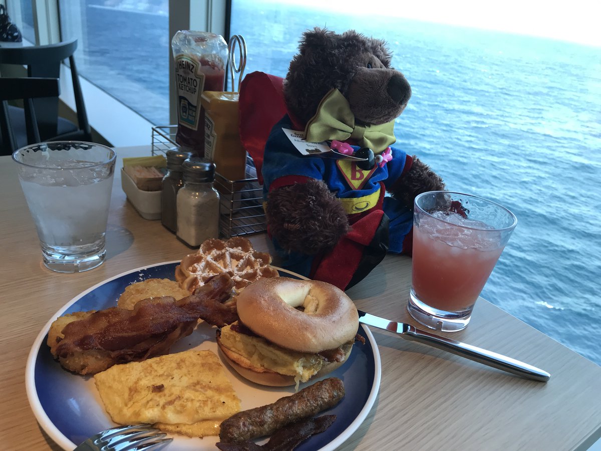 BearsInTheAir's tweet photo. Breakfast with a view aboard NCL Bliss. We’re almost to our first port of Ponta Delagada in the Azores! Fighting Cancer from the sea is is fabulous, the crew is spoiling me!!! #AirBear001 @CruiseNorwegian https://t.co/uLg4IH9M92 #CancerSucks https://t.co/FbVutNtxxO
