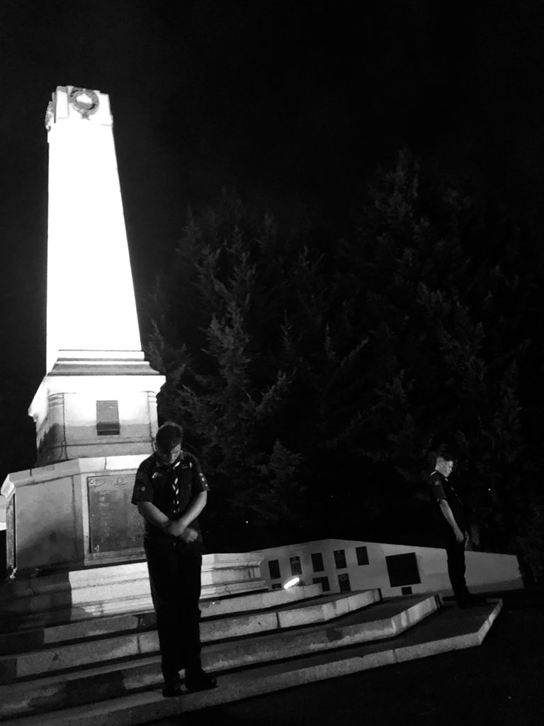 Launceston and Tamar District Scouts standing vigil over the Cenotaph tonight #gratitide #respect