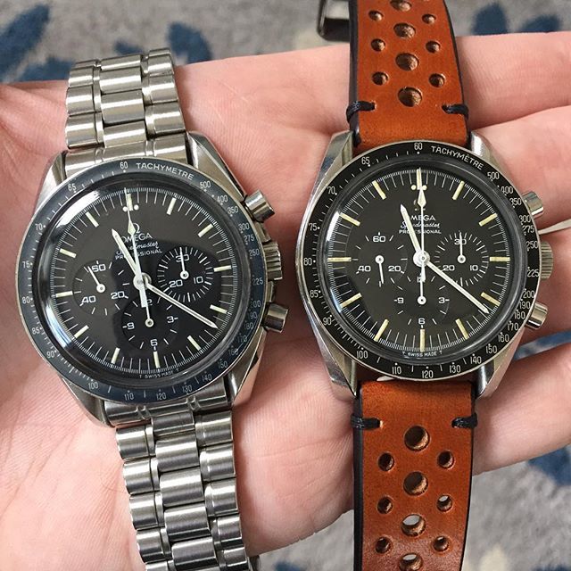 Calibre1040's tweet photo. Moonwatches about 24 years apart. #watchfam #watchoftheday #watchesofinstagram #instawatch #dailywatch #wristwatch #watchcollector #watchnerd #reloj #montres #uhr #omega #omegawatches #vintageomega #vintagewatch #speedmaster #moonwatch #3590 #cal861 #105… https://t.co/XVx7CLEl0r https://t.co/nn1jQNlTKG