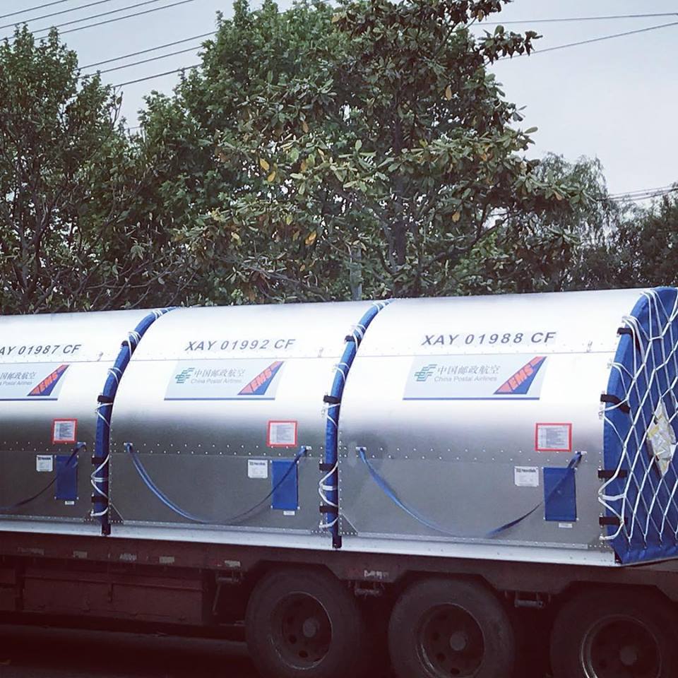 NordiskAviation's tweet photo. Nice new #AirCargoContainer for #ChinaPostal #AirCargo #UnitLoadDevice #CFASIA18 #SmartULD https://t.co/xOnP7VcX0R