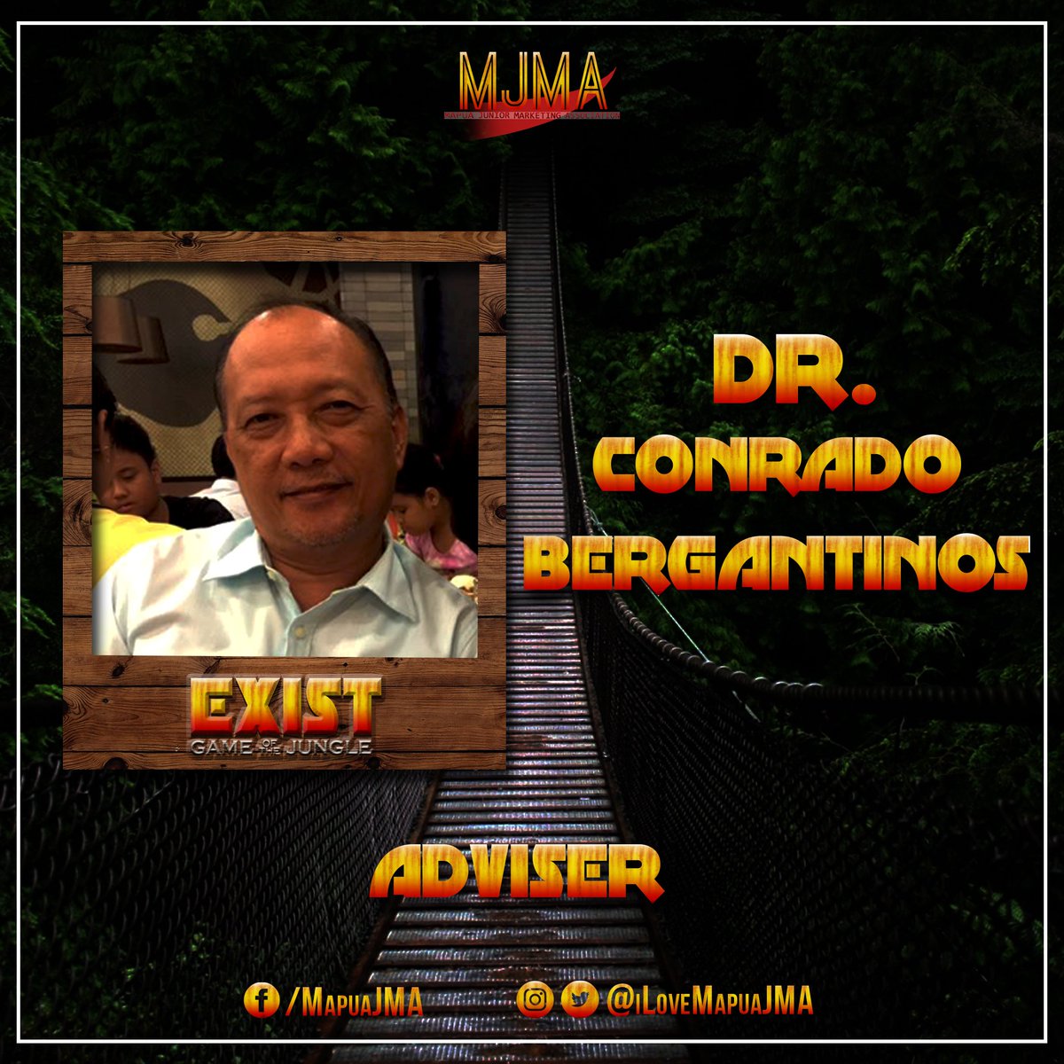 iloveMapuaJMA's tweet photo. EXIST 2018 will start off with a little introduction by Sir Conrado Bergantinos, our beloved adviser, to know what to expect alongside the event, as well as a general guideline during your stay at Vinewood Leisure Farms.

#EXIST2018
#GameOfTheJungle https://t.co/WMM67QoZkh