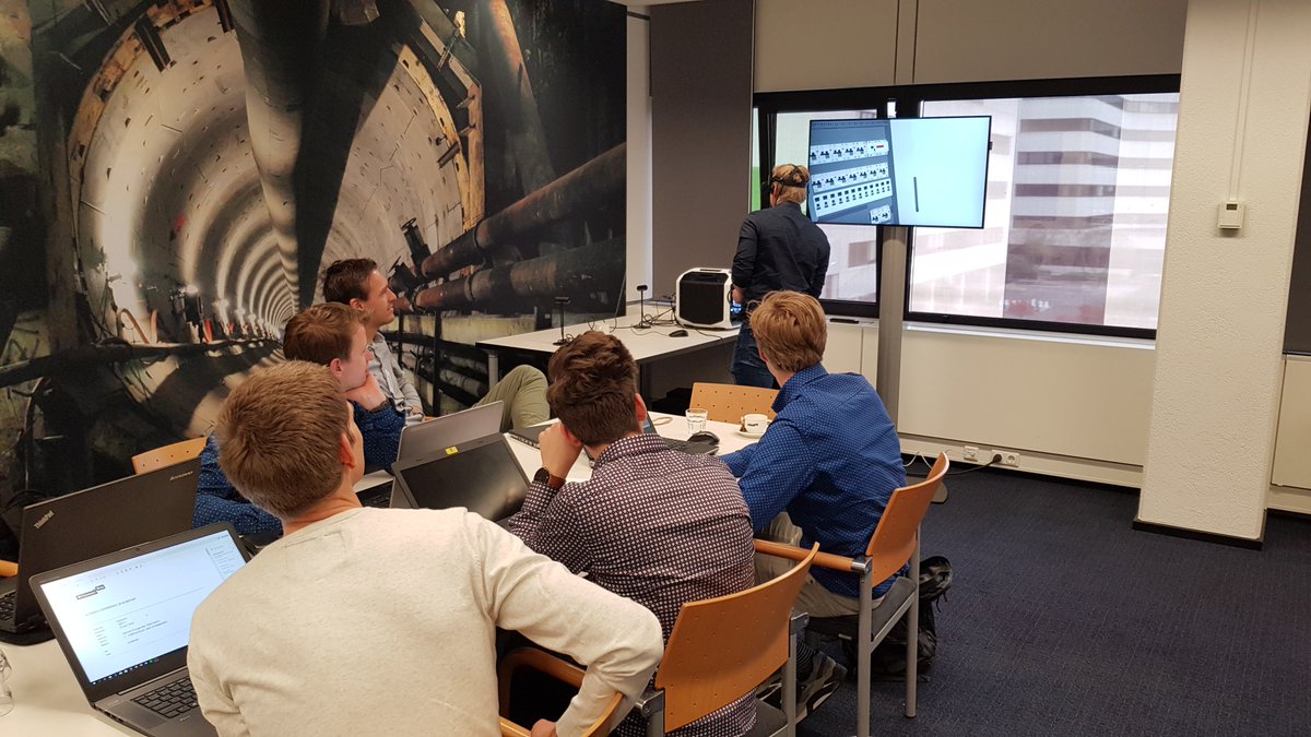 WitteveenBos_VR's tweet photo. Today we are having 30+ students from technical universities over in our Amsterdam office for the Business Experience IMPAKT! They are going on a virtual inspection of a bridge and control centre! 6 VR sets are running simultaneously in order for the students to test scenarios! https://t.co/Ij31Ni1sYQ