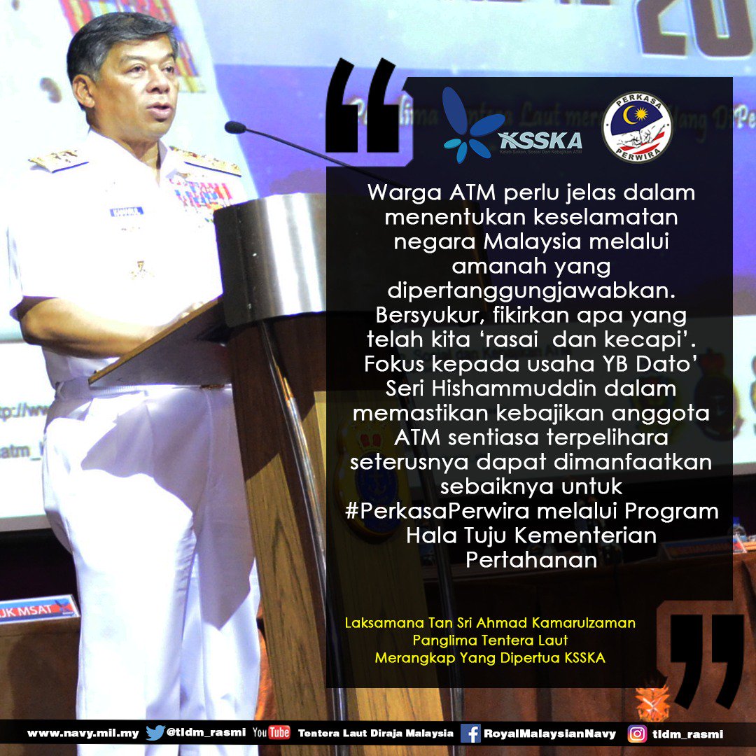 tldm_rasmi's tweet photo. Amanah yang terpikul dibahu perlu dilunaskan dengan kesungguhan dan keikhlasan !!

#PerkasaPerwira
#KSSKA
#NavyPride
#NavyPeople
@TenteraDarat 
@MarkasATM 
@airforcenextgen https://t.co/8QRvszbe0S