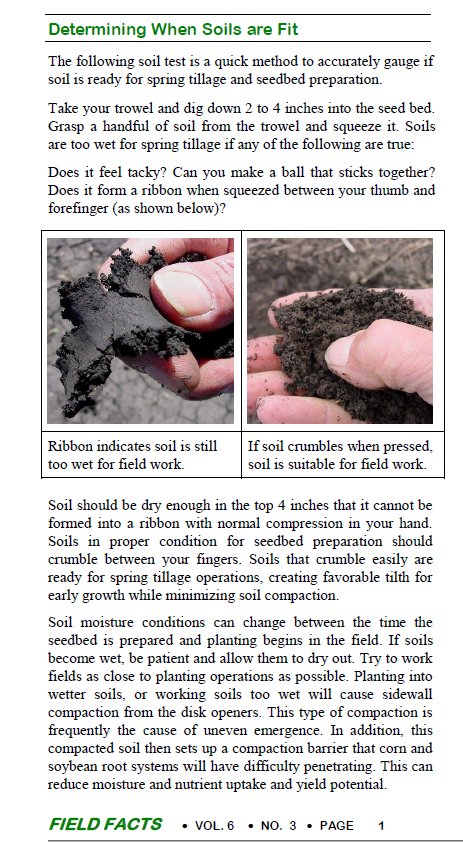 phhermans's tweet image. How Do You Know When It Is Go Time?---determining when the soil is fit..#Agronomy #plant18